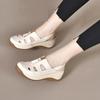 Fashion 2025 Spring and Summer New Women's Shoes Thick Sole Wedge Korean Version of Fashion Simple Mother Sandals