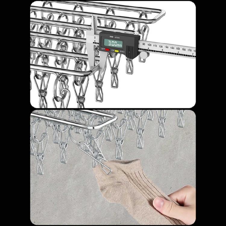 Wall Mounted Sock Hanger Stainless Steel Folding Drying Rack for Towel Underwear
