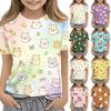 Kids Animal Print Crew Neck Short Sleeve Casual Loose Fit T Shirt Comfortable Lightweight Soft Fabric Suitable for Everyday Wear