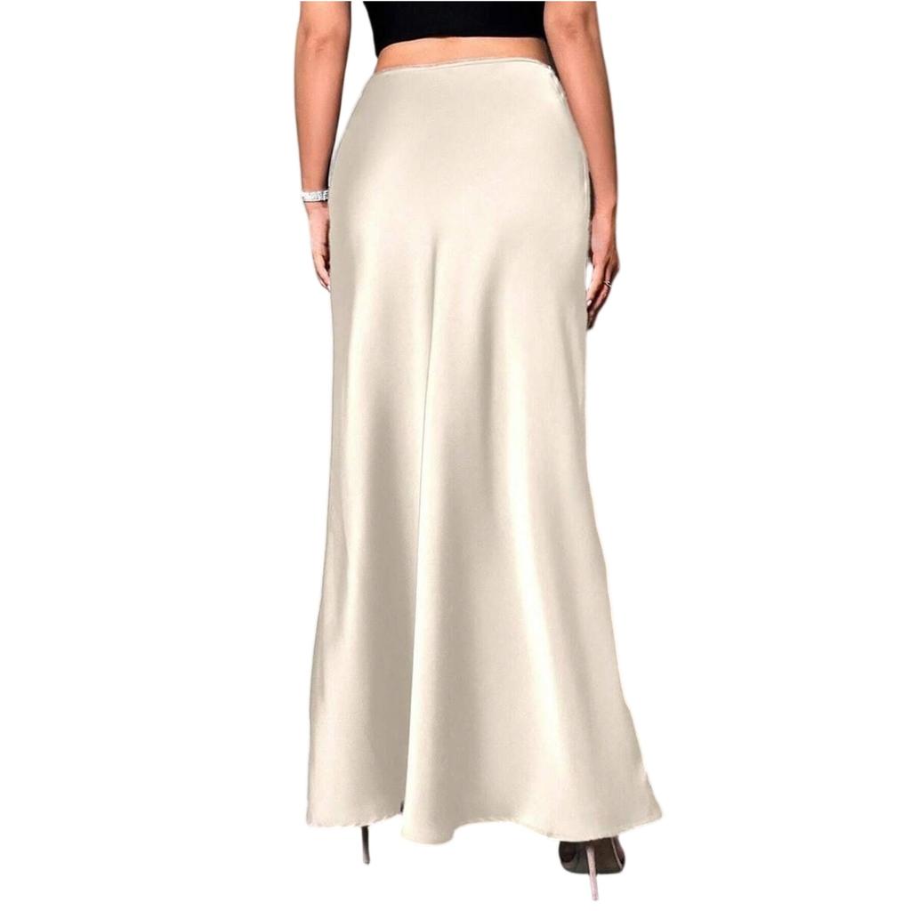 Women's Fashionable And Casual Design French Elegant Draped Satin Skirt