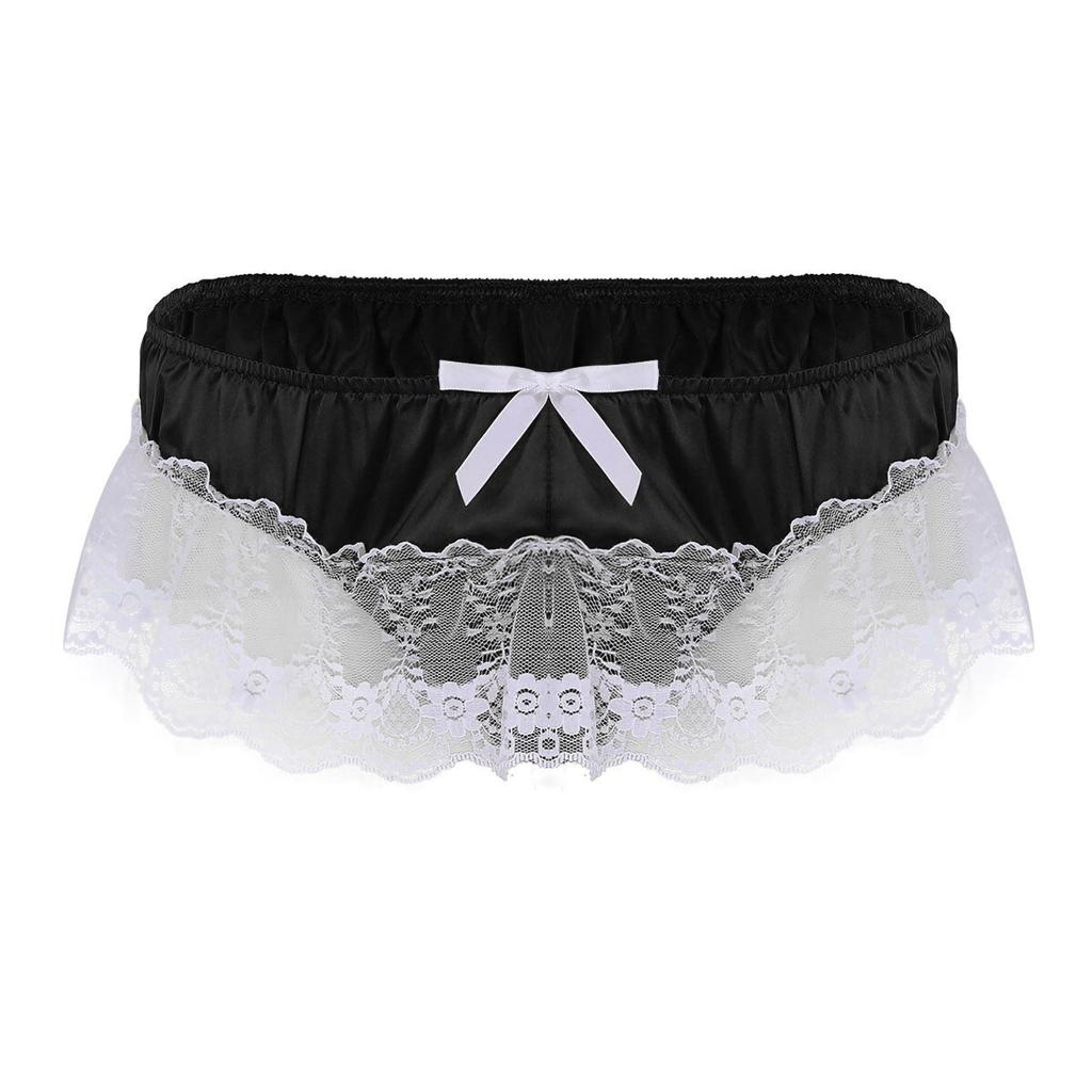 Sexy Mens Lace Briefs Open Butt Low  G-string Thong Underwear Panties