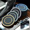 Car Water Cup Mat Double Ring Honeycomb Pattern Door Slot Storage Pad Washable Anti Slip PVC Material Car Interior Accessories