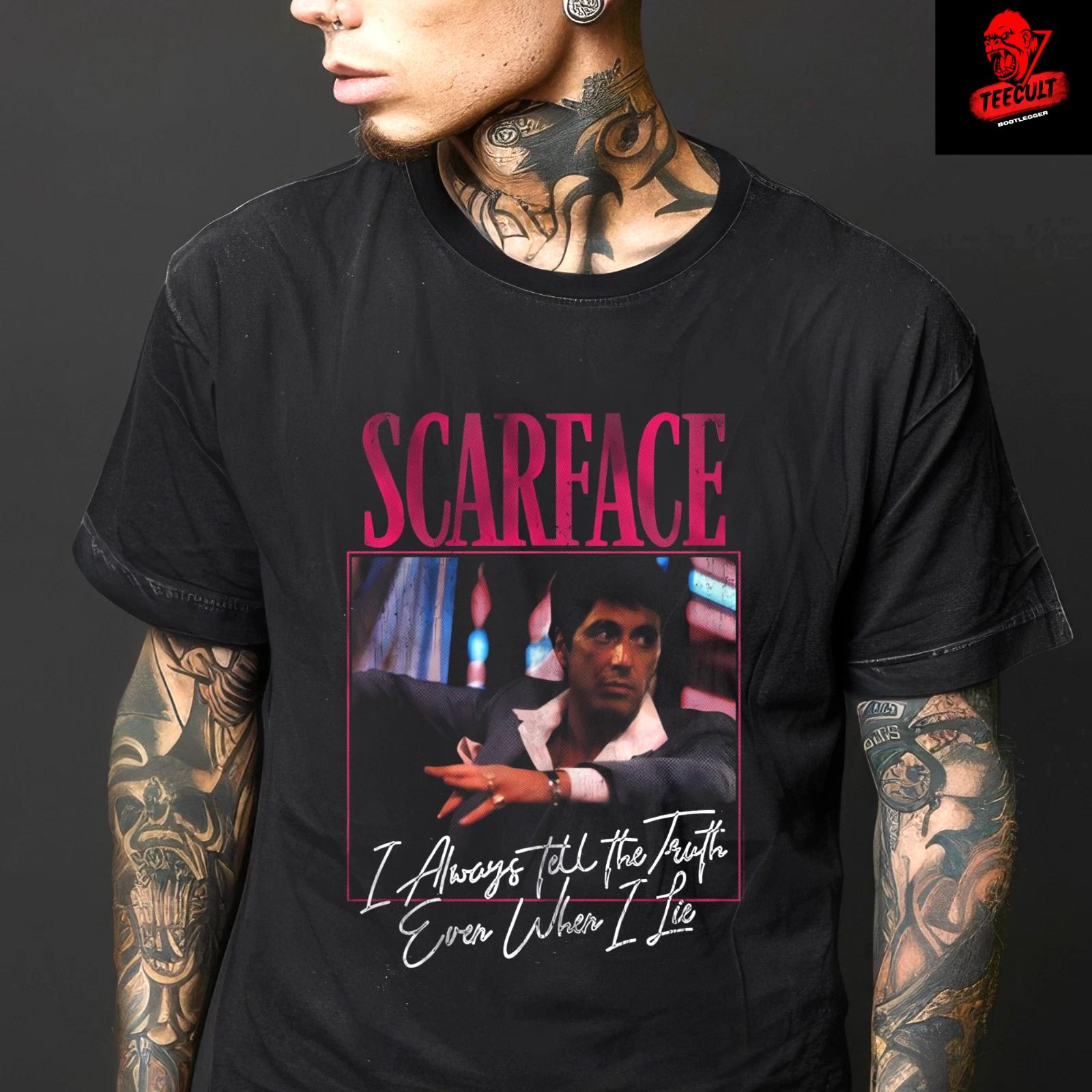 Men s and Women s T-shirts Scarface (1983) Tony Montana Cult Movie Character Unisex Cotton XXXXL