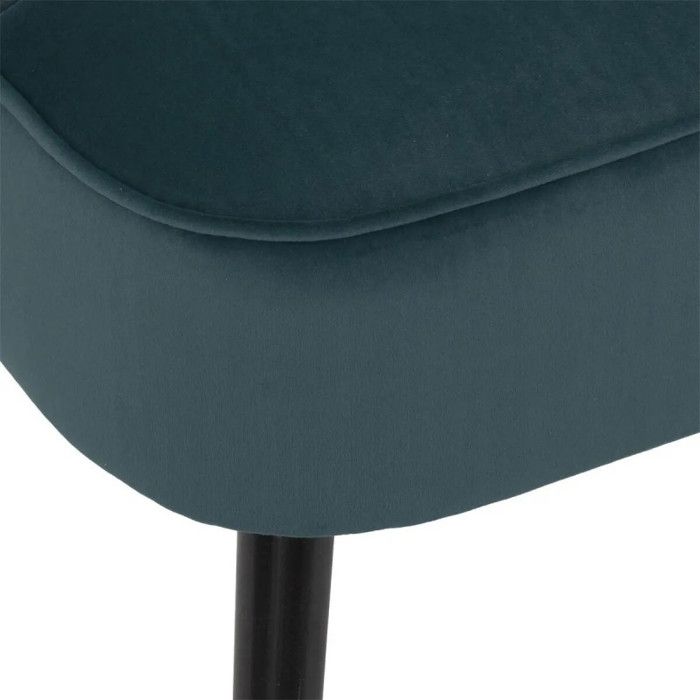 Fauteuil Velours déco pieds dorés Naova Atmosphera - Bleu canard