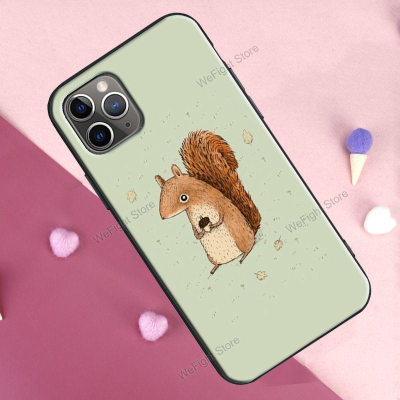 

Чехол для телефона с рисунком животного и белкой для iPhone 13 11 Pro Max 12 mini X XR XS Max 6S 7 8 Plus SE 2020, задняя крышка iPhone X XS