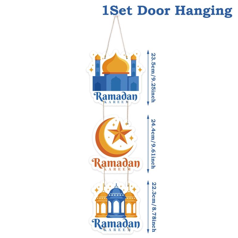 EID Mubarak Dekorationen Türhänger Ramadan Deko 2025 für Zuhause Türhänger Ramadan Kareem Islamische Muslimische Party Eid Al Adha
