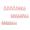 24 sztuki French White Edge Nude Manicure Fake Nails Silver Glitter Wear Nail Almond Short Nail Piece Nail Piece