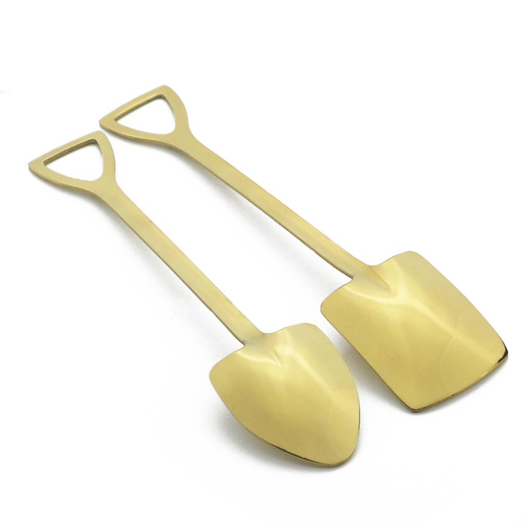 Rainbow Stainless Steel Shovel Spoon Set Ice Cream Stirring Spoon Tool Creative Teaspoon Dessert Coffee Spoon Party Cutlery Set