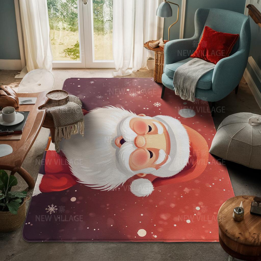 House Entrance Carpet Home Door Mat Living Room Bath Foot Bathroom Non-slip Water Absorption Rugs Bath Merry Christmas Winter