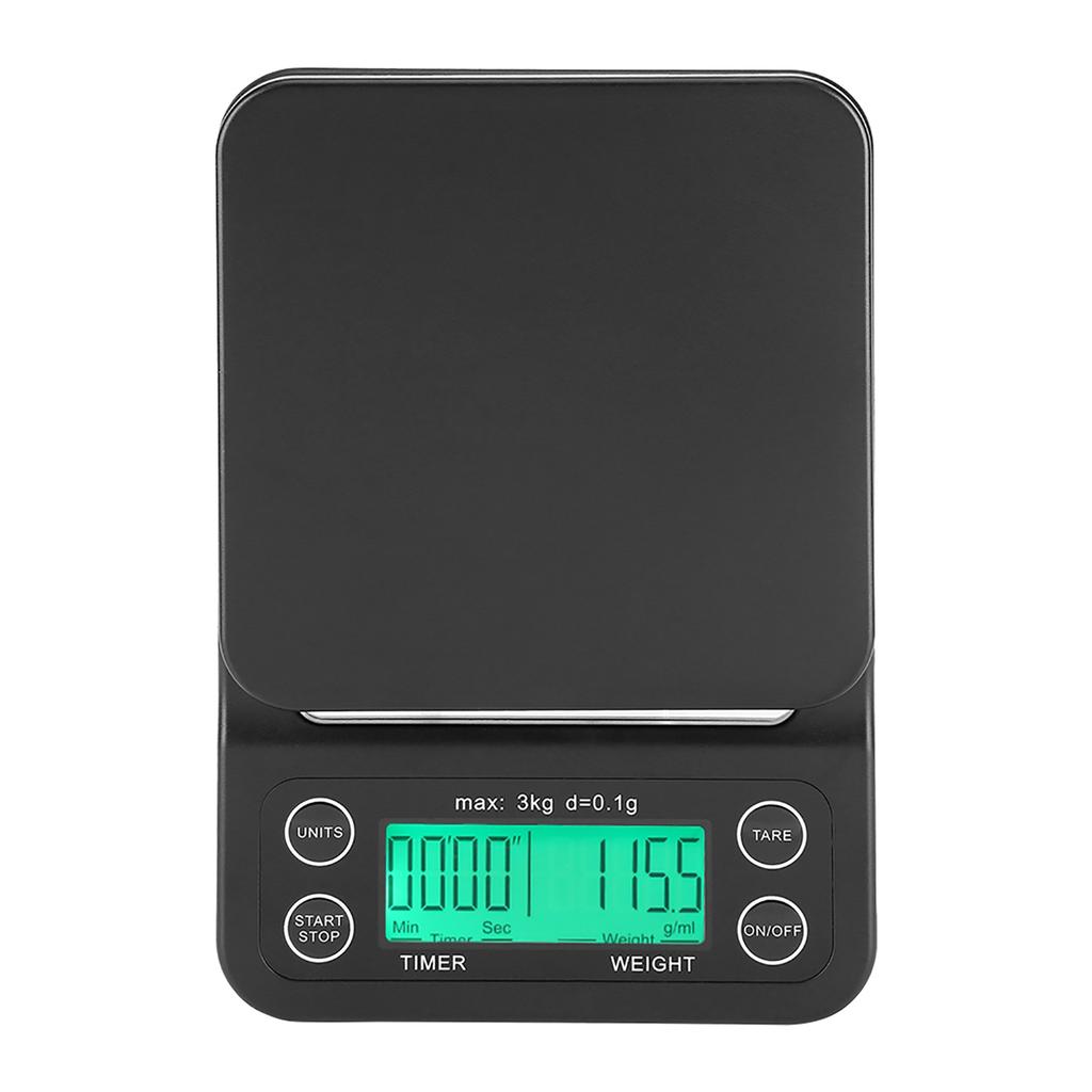 3KGCelsius0.1g Digital Kitchen Food Scale Drip Coffee Weighing with Timer (Bluish Violet  Backlight)