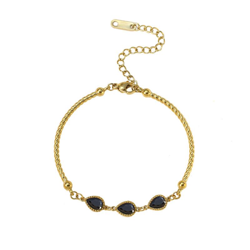 Colored waterdrop stone bracelets for women stainless steel bracelets summer delicated daily jewelry non-tarnish