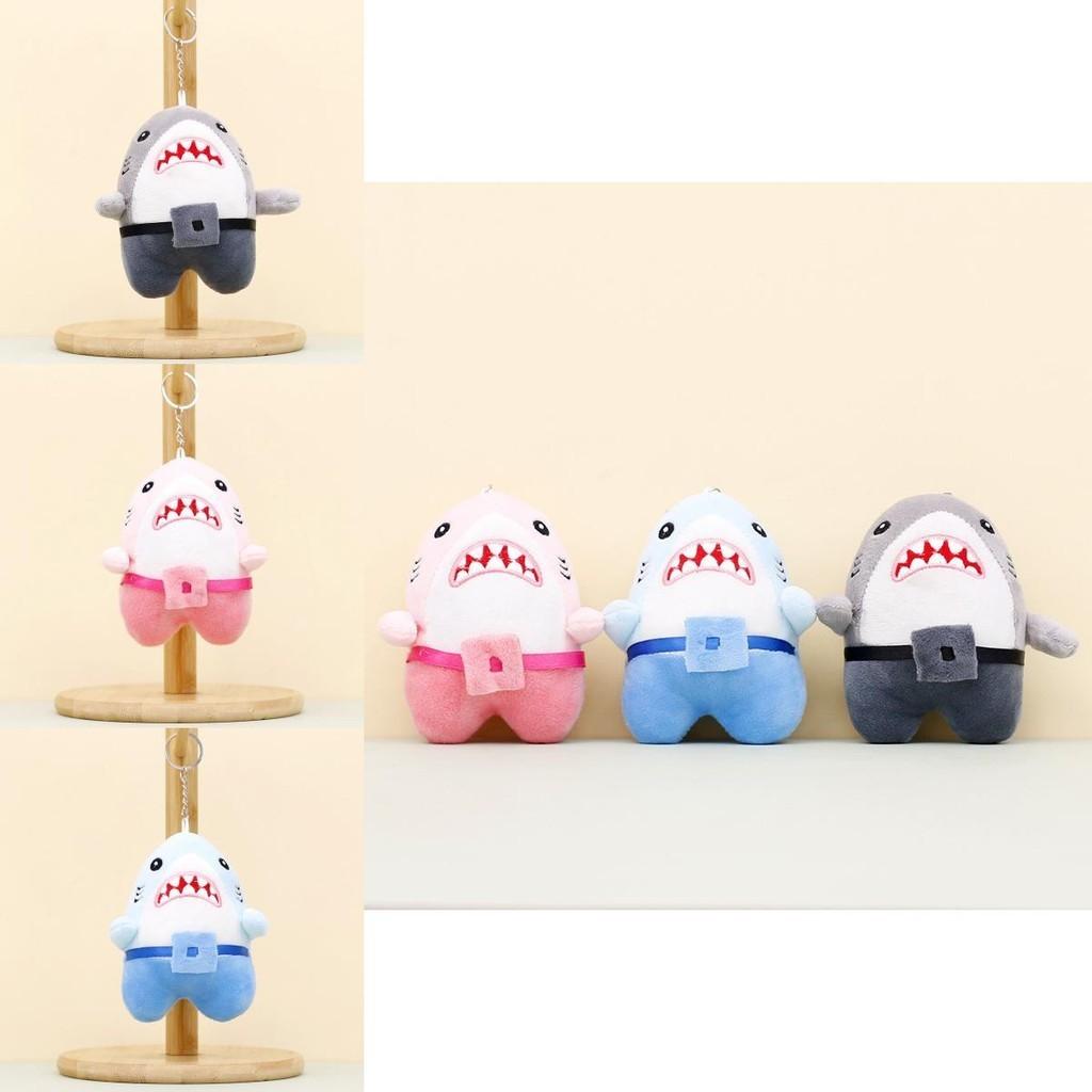 Entzückender Plüschhai-Schlüsselanhänger Niedlicher Taschenanhänger Weiche Stofftierpuppe 12cm