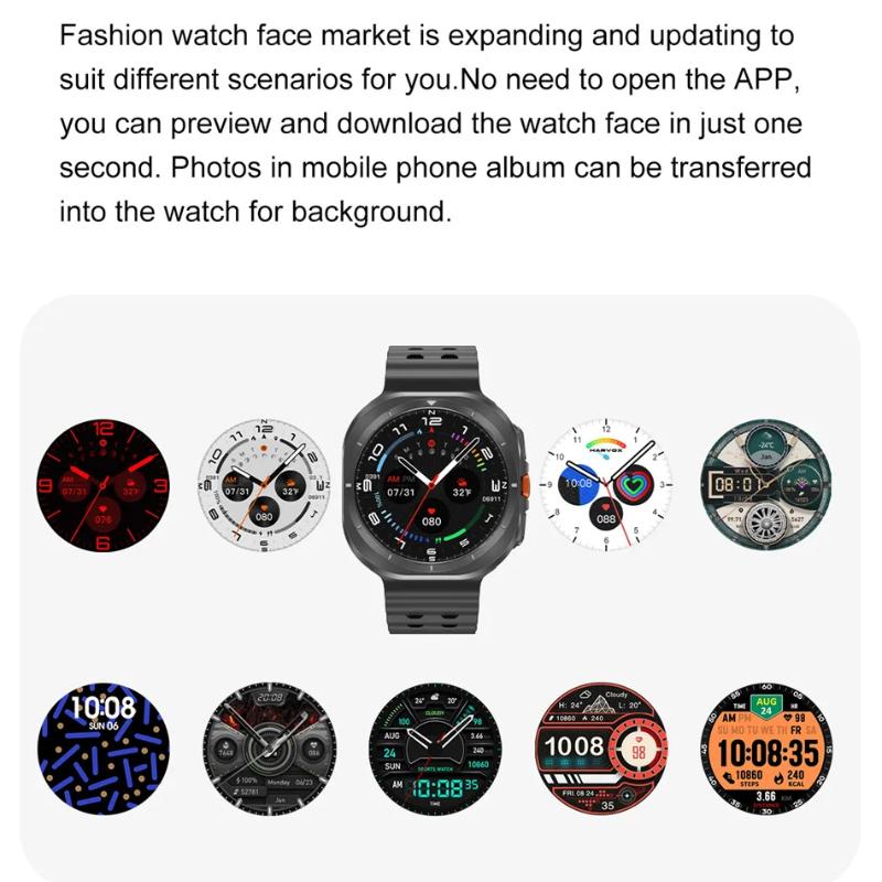 2025 New Smartwatch Watch 7 Man Woman Sports Outdoor Compass Bluetooth Call 32GB NFC Heart Rate Weather For Samsung Smartwatch
