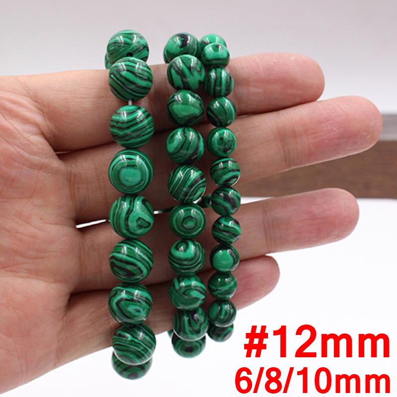 Fashion 6MM 8MM 10MM Men Women Natural Stone Green Malachite Bracelets Jewelry Fashion 6MM 8MM 10MM Men Women Natural Stone Green Malachite Bracelets Jewelry