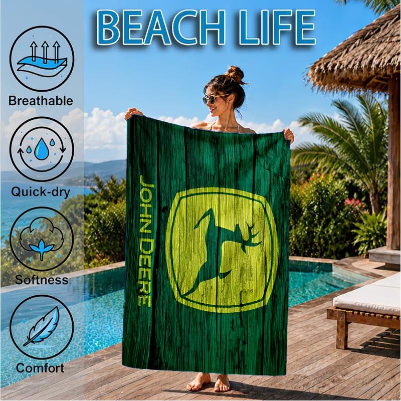 John Deere Design Beach Towel, Quick-drying, Easy to Care for, Suitable for Both Fitness and Beach Vacations,Sports Essential