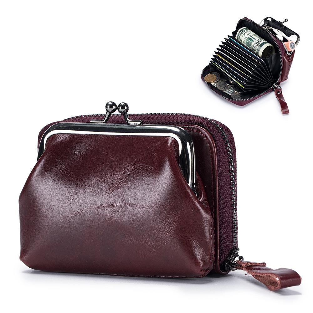New European and American Fashion Change Bag Women's Multi-card Change Card Bag Integrated Removable Clip Bag Retro Small Wallet