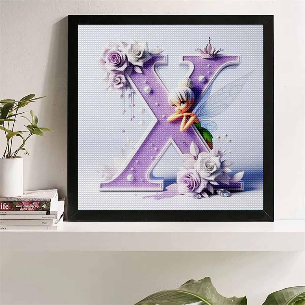 DIY Diamond Painting Round Diamond Elf Letter X Full Diamond Mosaic Home Decoration Painting Cross Stitch Kit