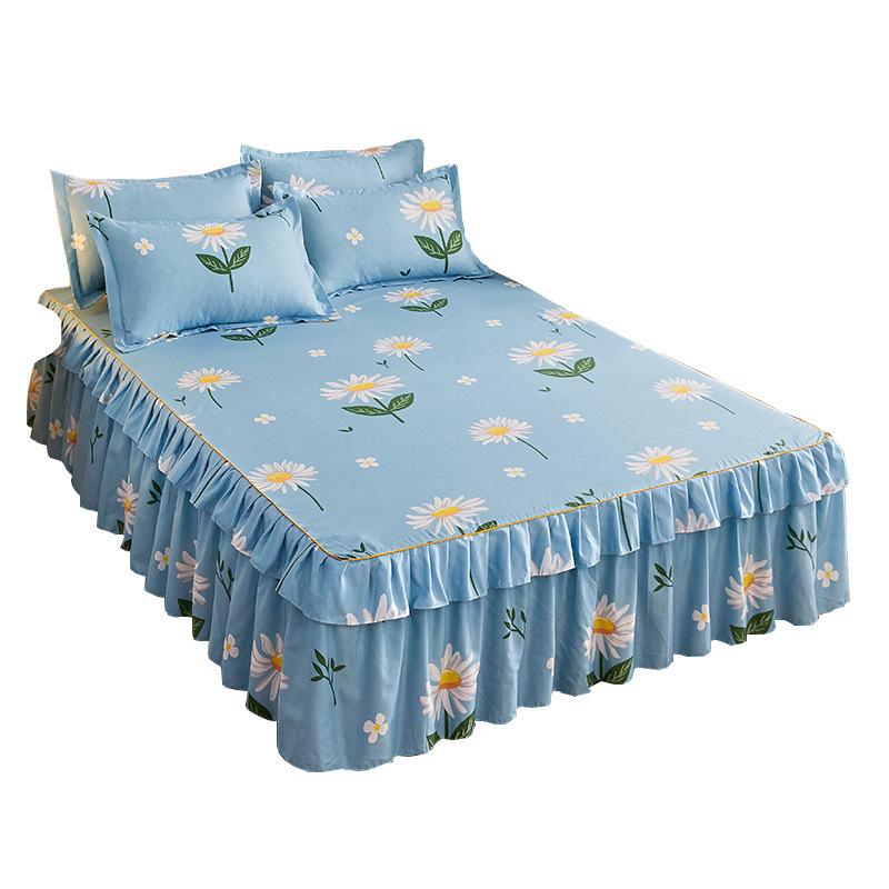 Korean-Style Brushed Princess Bed Skirt - Double-Sided Thickened Simmons Cover