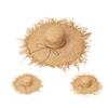 European, American Spring and Summer New Hand-woven Hollow Pattern Burr Edge Raffia Big Eaves Hat Women's Sunshade Beach Straw Hat
