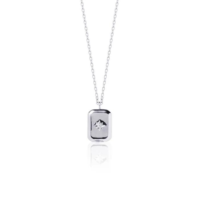 Square Pendant Sparkle Cubic Necklace (24k Plated)