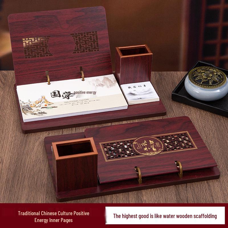 2026 Chinese Wooden Weekly Desk Calendar: Year of the Horse Creative Ornament Gift Set