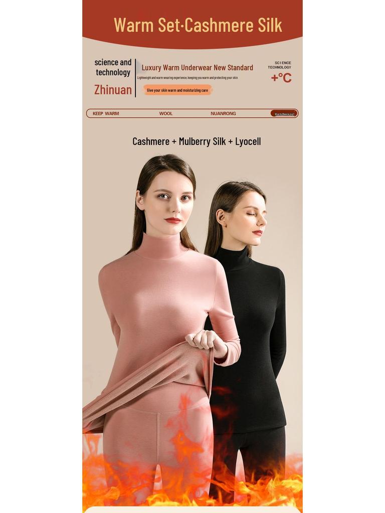 Damen Fleecegefütterte Lyocell Thermo Leggings - Hohe Taille Wolle & Kaschmir Warme Hose