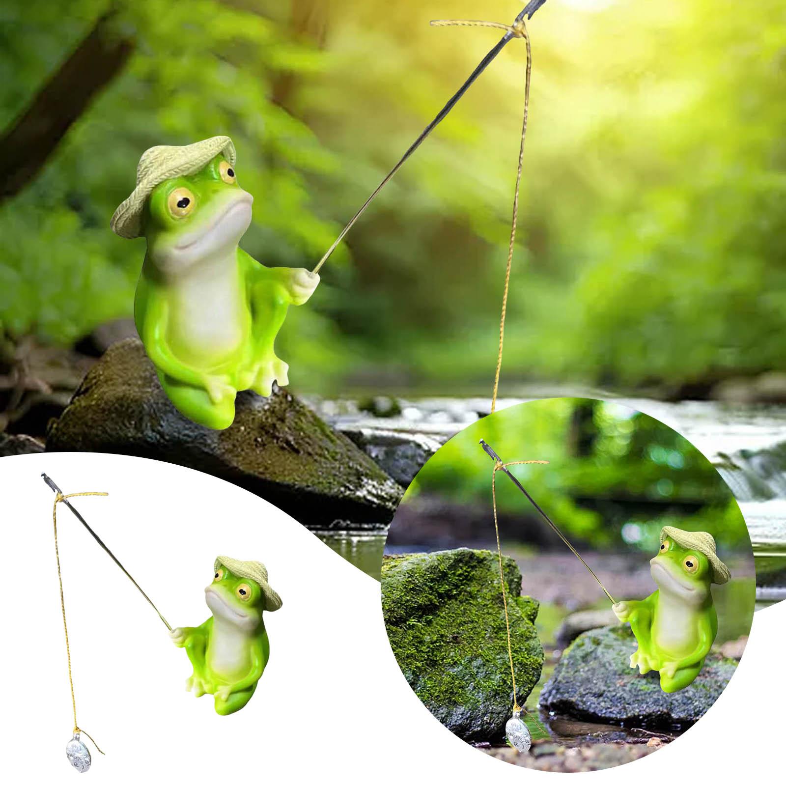 

Garden Decoration Ornaments Small Animal Fishing Creative Microscopic Landscape Sculptures Outdoor Courtyard Decorative One Size