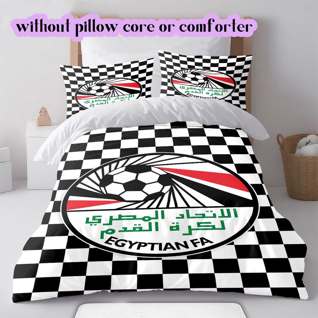 Egyptian Football Association Pattern Bedding,Quilt Set Quilt Cover Pillowcase Home Birthday Gift (1*duvet cover+2*pillowcase,without core)
