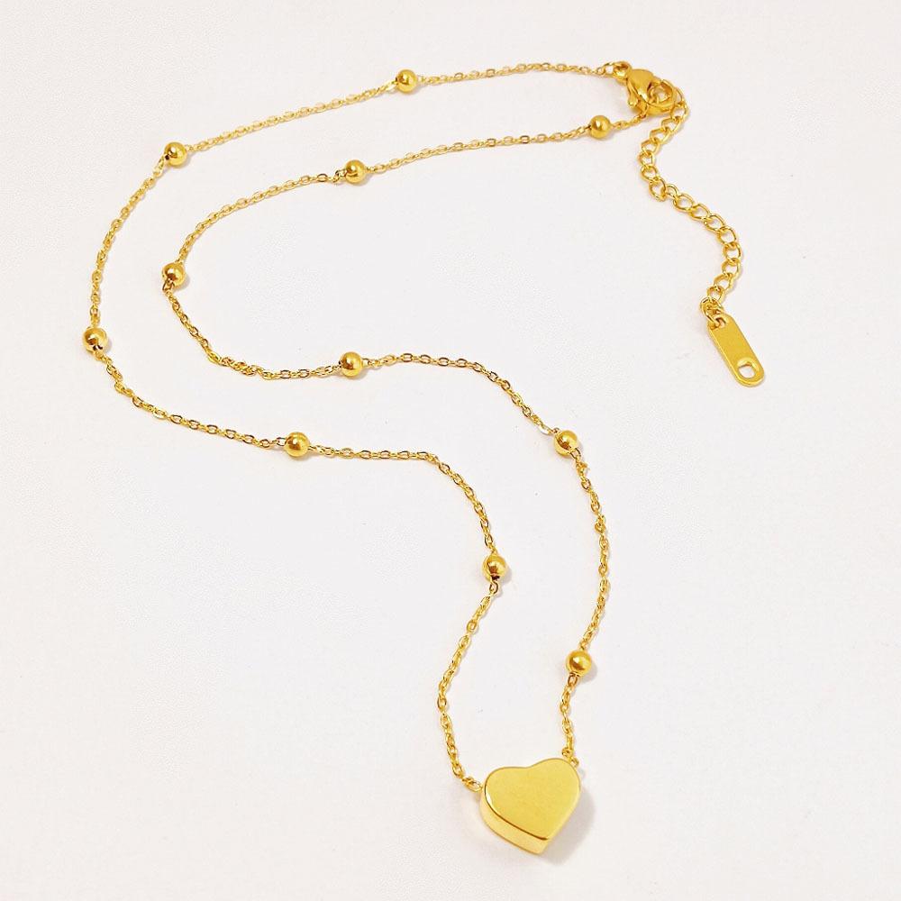 Personality Simple Love Bead Necklace Fashion Design Titanium Steel Collarbone Chain Women Do Not Fade
