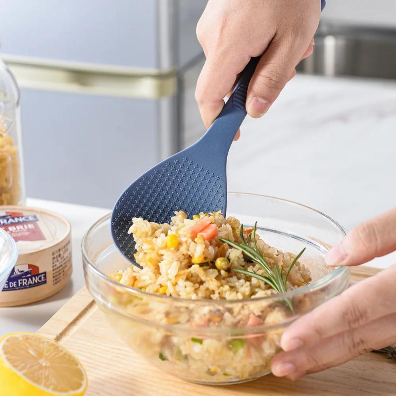 1/2Pcs Silicone Rice Spoon Household Non-stick Pan Cooking Spoon Standing Rice Spoon Household Non-stick Pan Cooking Spoon