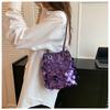 IELGY Fashion Sequined Shoulder Messenger Bag Large Capacity Bucket Bag