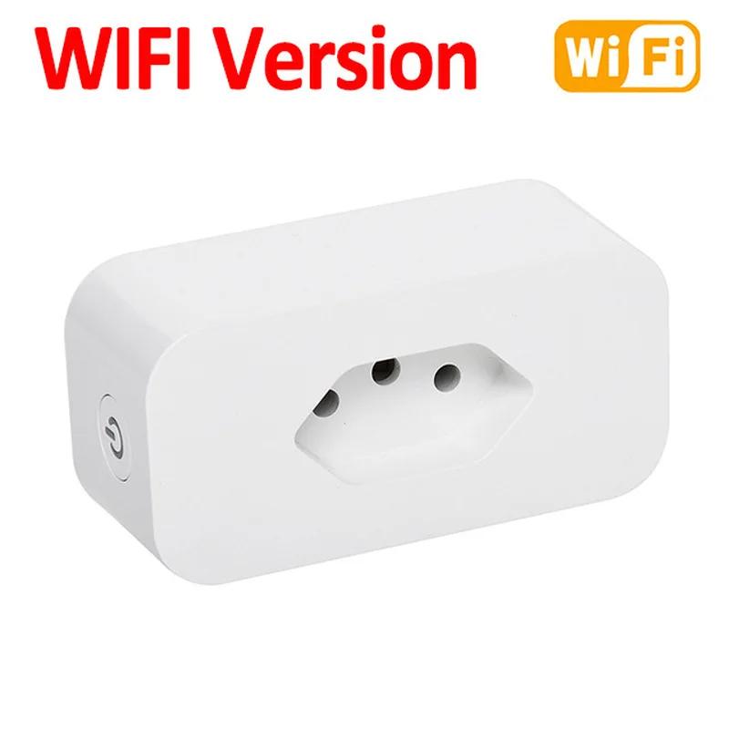 Tuya 16A Smart Life APP Remote Compatible Smart Socket Brazil Standard WiFi Smart Plug Voice Work for Google Home Alexa