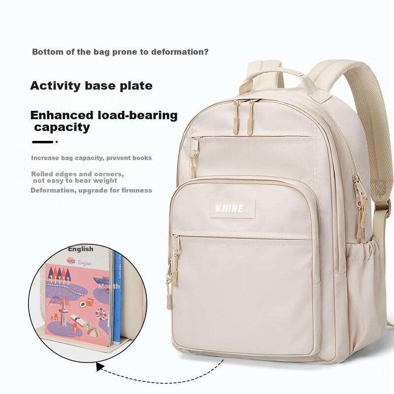 V.NINE Backpack for Middle And High School Students, Unisex Shoulder Bag for Grades 4-6, Large Capacity