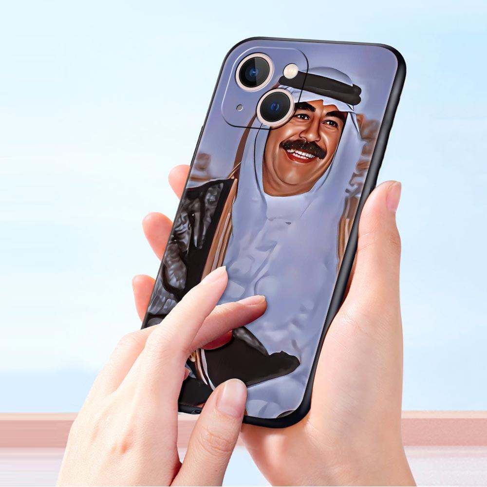 Arabic Iraq Saddam Hussein Phone Case For iPhone 17 16 15 Pro Max 11 12 13 14 7 8 Plus SE 2020 X XR XS Cover Soft Black