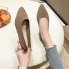 Pantofi plati pentru femei, cu vârf ascuțit, de culoare uni, tricotați, pantofi pentru femei, ocazional, respirabil, pentru balet, pantofi plati pentru femei, mocasini pentru femei