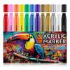 12 Pcs Paint Markers Drawing Pen Acrylic Marker 15mm Wide Acrylic Pen Graffiti Marker Craft Supplies for Kids Drawing