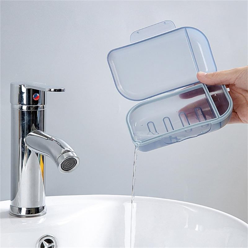 Small Travel Soap Container Secure Cover Multiple Purpose Organizers Jewelry Accessories Storage PP
