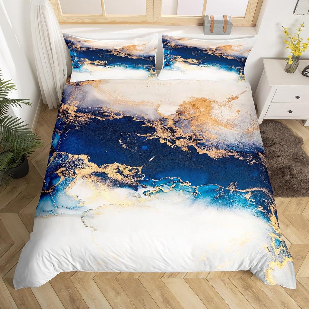 Comforter Marble Bedding Set Marbling Modern Abstract Art Tie Dye Comforter Stone Marble Twin Full King Size