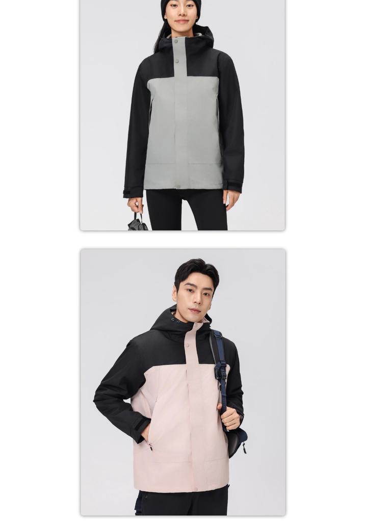 Custom Autumn/Winter Three-in-One Graphene Self-Heating Windbreaker with Embroidery