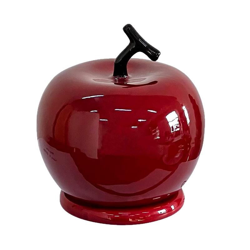 

1 шт. Форма яблока Многофункциональные кухонные принадлежности Художественная банка для хранения Декоративные украшения 10x13cxm красный