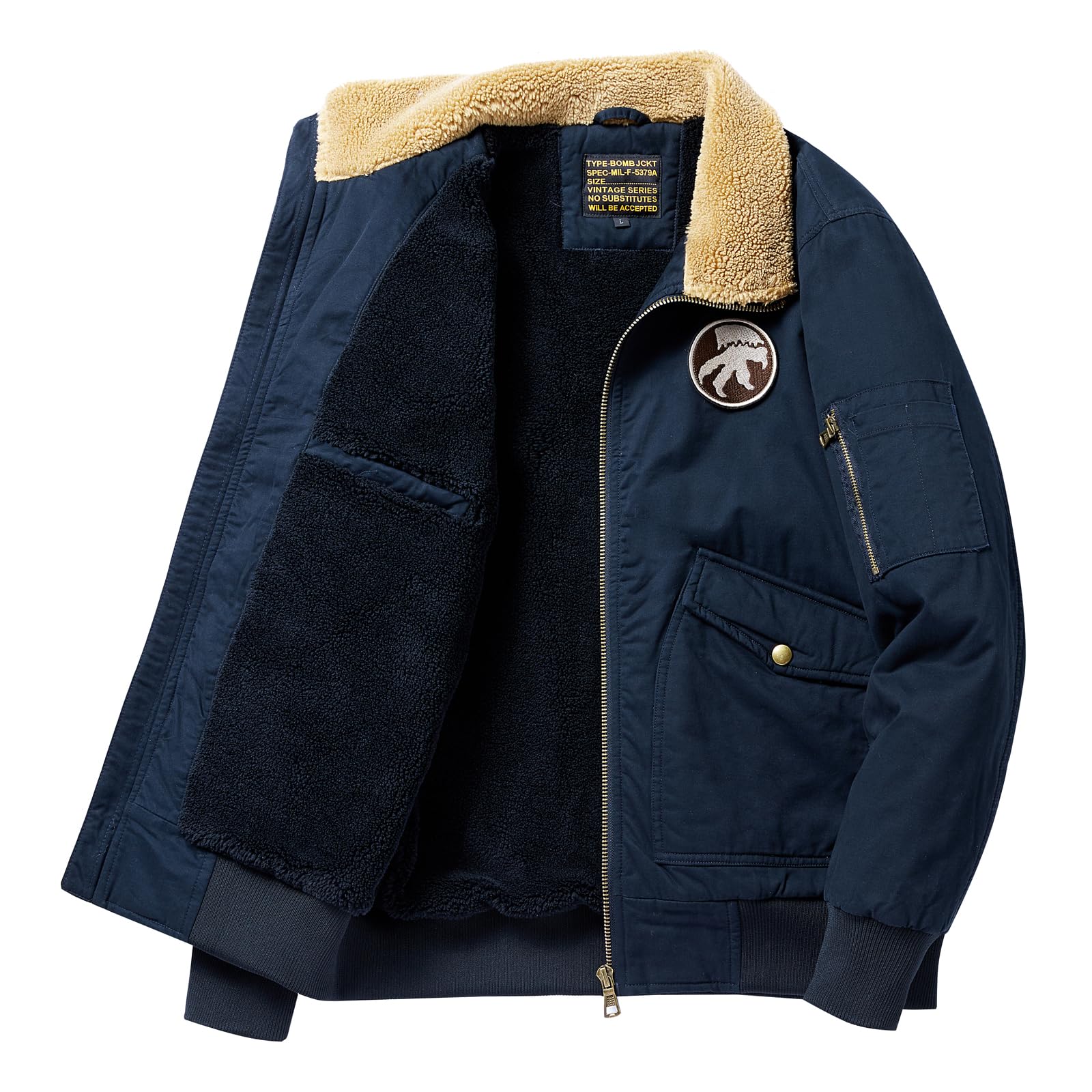 

Manatsulife WT83679 Short Thick Winter Warm Windproof Padded Jacket for Outdoor and Mountain Climbing (L, Navy) - Fleece-lined Jacket, Coat,