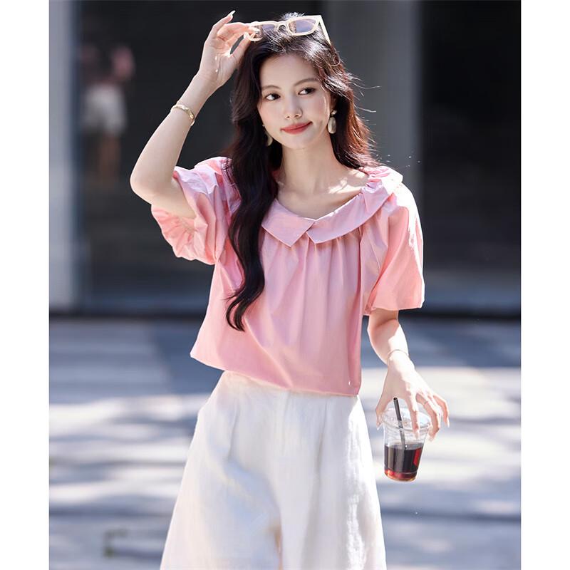 Sweet Doll Collar Puff Sleeve Blouse XL