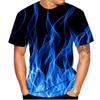 Men T Shirt Clothing Cool Fire Flame 3D Print Women T-Shirts Short Sleeve T Shirt Streetwear Oversized Y2k Tees Top Kid Tshirt
