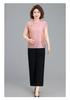 Mom's Chic Summer Chinese Style Two-Piece Short-Sleeve Top for Middle-Aged Women