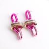 New Goth Metallic Pink Blue Acrylic Drop Earrings for Women Vintage Long Chain Dangle Earrings Hip Hop Punk Party Jewelry Gifts