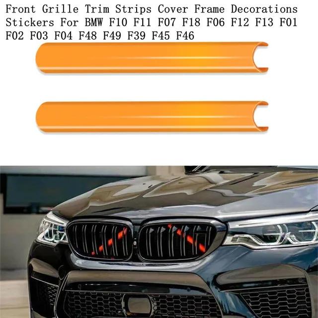 2Pcs Support Grill Bar V Brace Wrap For BMW F30 F31 F32 F33 F34 F01 F02 F03 Front Grille Trim Strips Cover Frame Decor Stickers