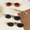 Women Men Metal Blue Light Blocking Small Oval Glasses Frame Lightweight Fashionable Eyewear for Daily Computer Use