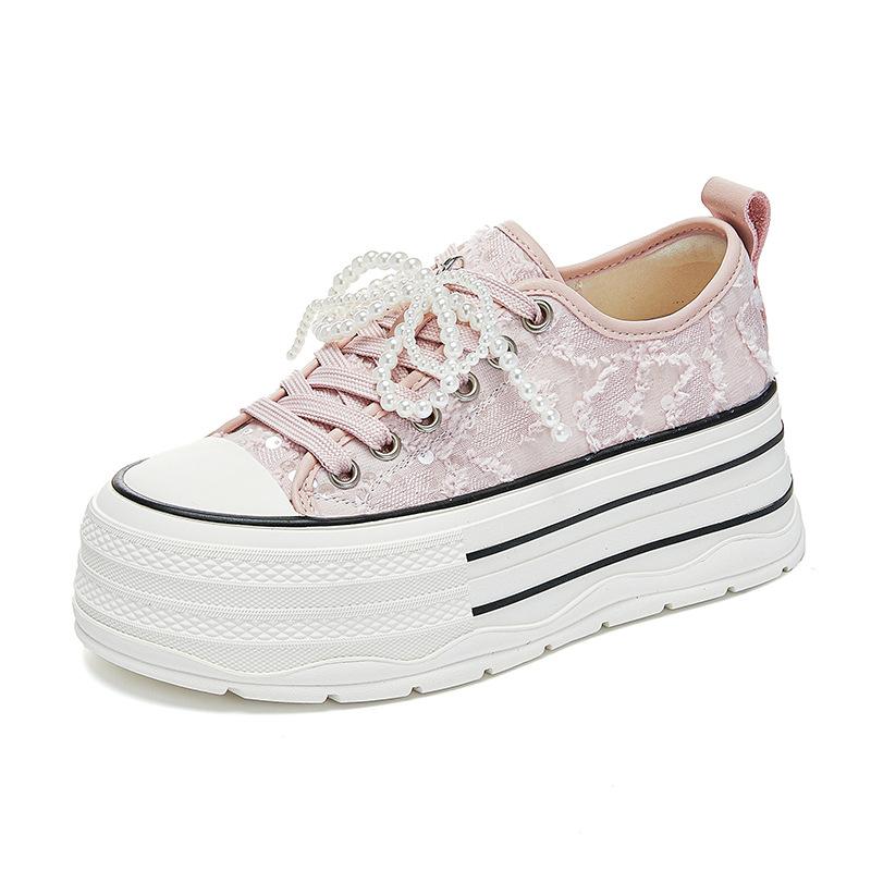 New Bow Little White Shoes Women's 2025 Autumn Platform Muffin Shoes Casual Versatile Shoes Children's Fashion Women's Shoes Trend