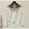 Sweatshirt for Women Oversize Loose Half-Zip V Neck Casual Pullover Long Sleeve Winter Sweatshirt Top