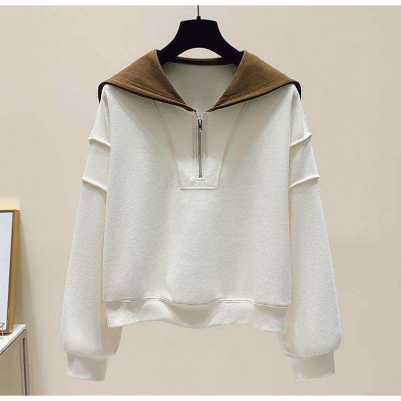 Sweatshirt for Women Oversize Loose Half-Zip V Neck Casual Pullover Long Sleeve Winter Sweatshirt Top